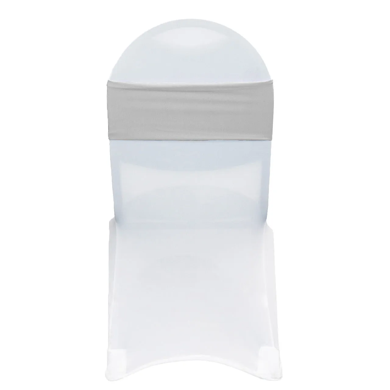 (10 Pack) Spandex Chair Bands in Silver