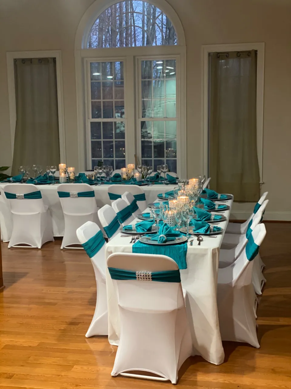 (10 Pack) Spandex Chair Bands in Teal