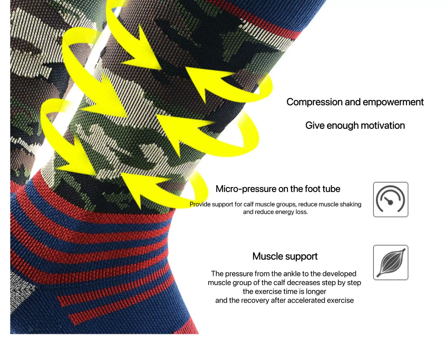 2-Pack Camouflage Sport Cotton Socks for Men