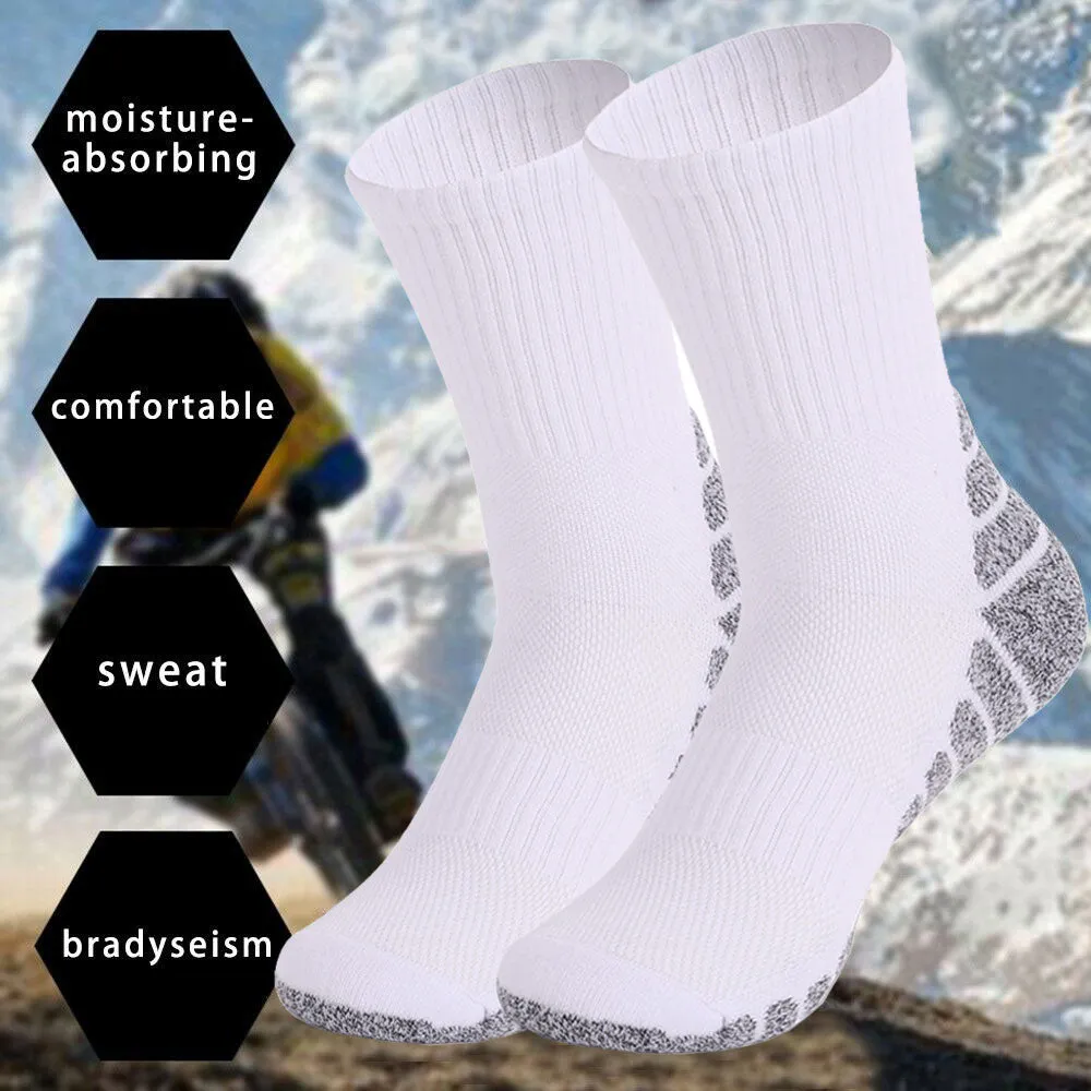 2Pack Outdoor Sports Therma Thickened Towel Bottom Sock EU43-47 White