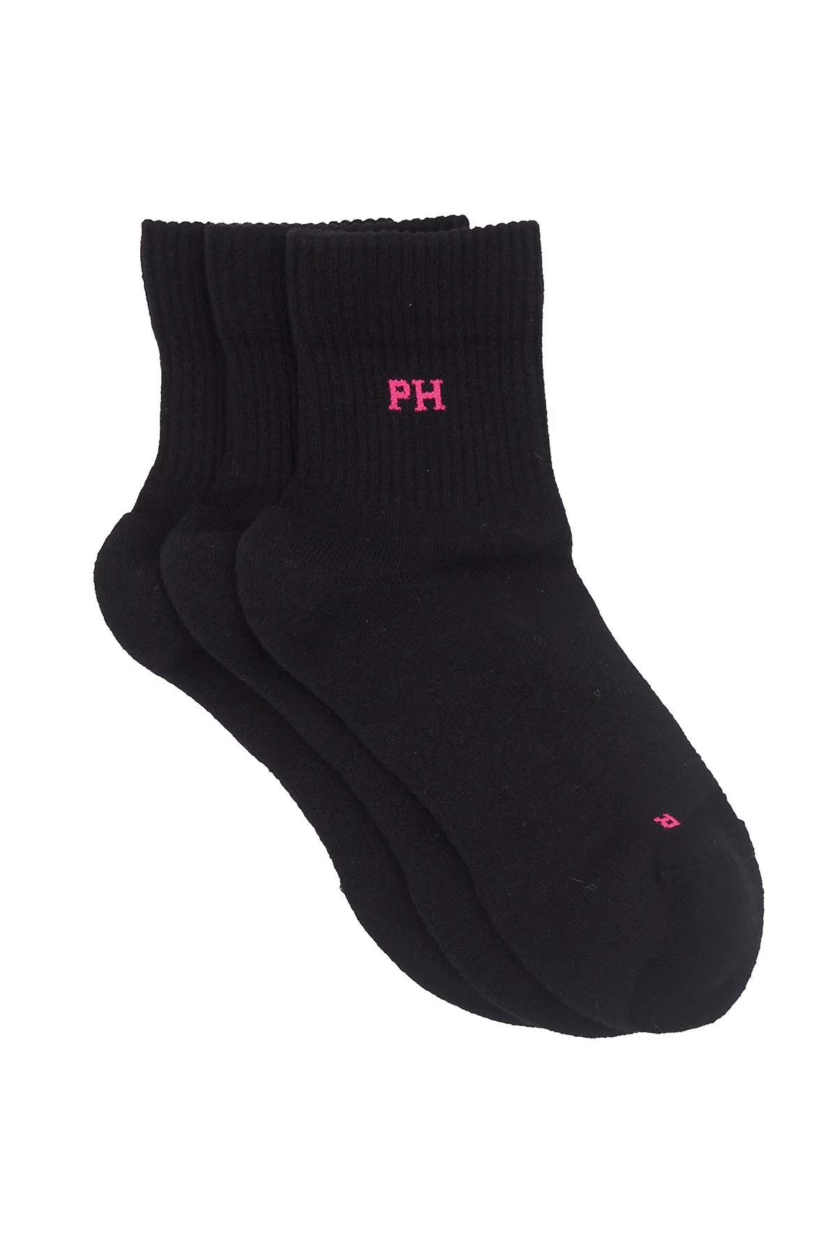3 Pack Essential Quarter Women's Sport Socks - Black