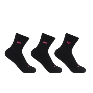 3 Pack Essential Quarter Women's Sport Socks - Black