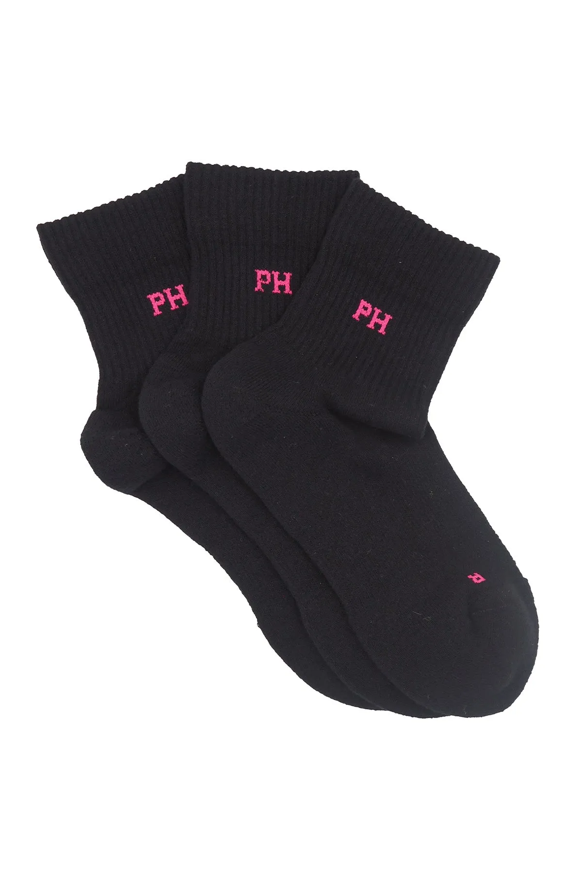 3 Pack Essential Quarter Women's Sport Socks - Black