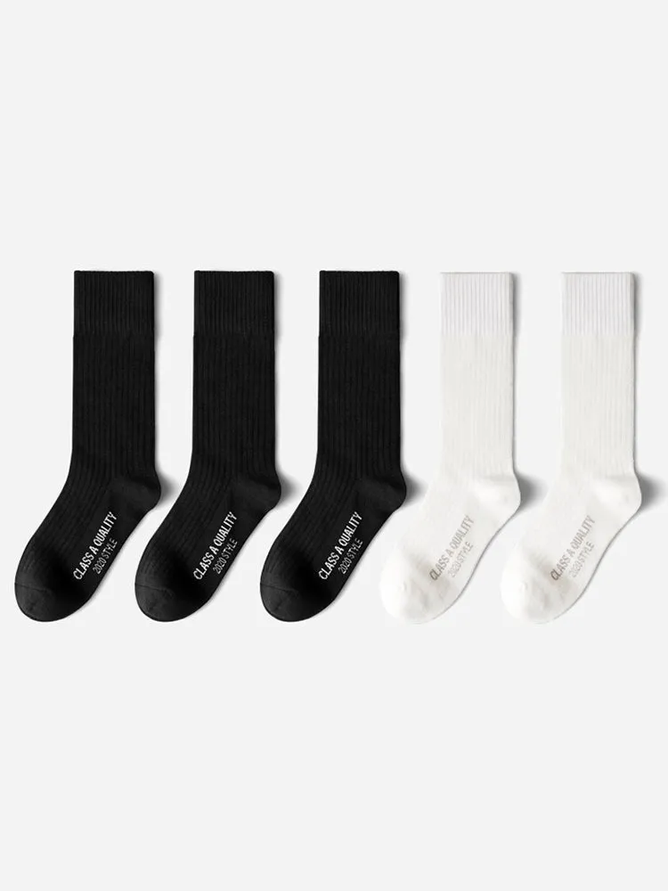 5 Pack Mens Solid Cotton Calf Sock