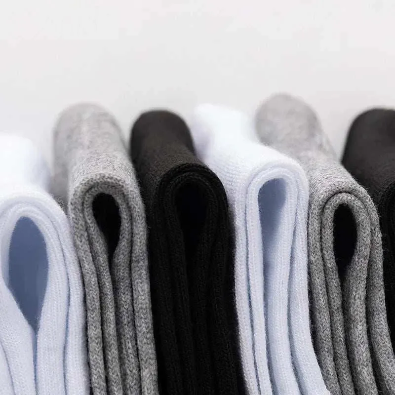 5 Pairs/Lot Men's Solid Color Socks Black White Business Casual Simple Versatile Breathable Cotton Sports Mesh Short Socks