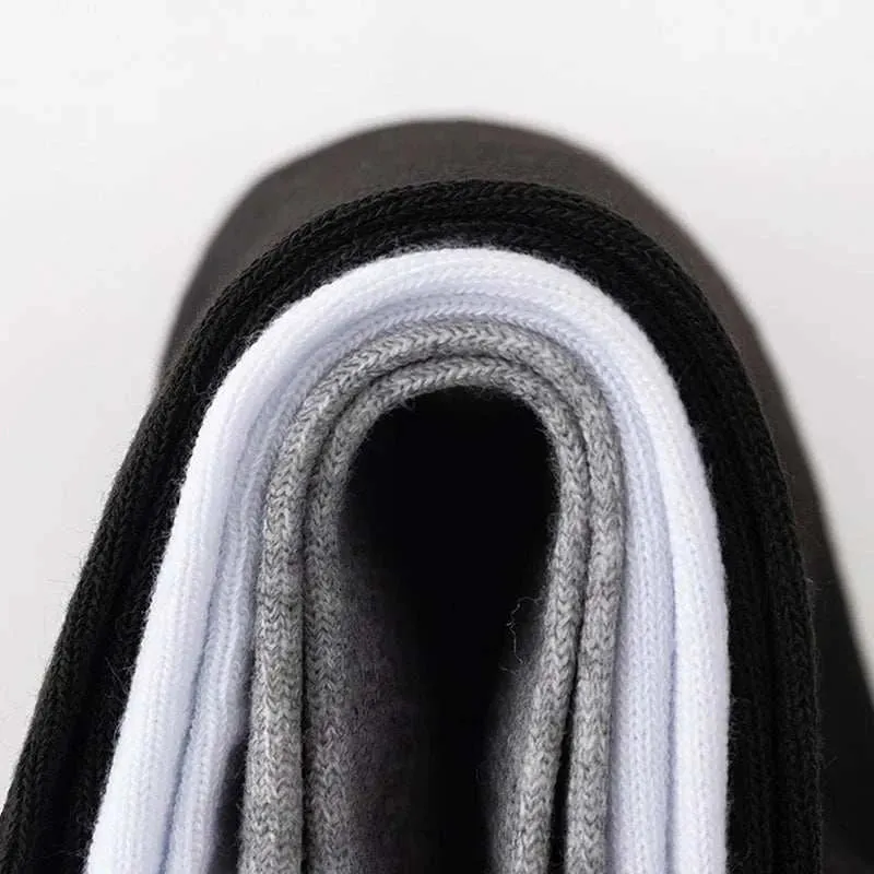 5 Pairs/Lot Men's Solid Color Socks Black White Business Casual Simple Versatile Breathable Cotton Sports Mesh Short Socks