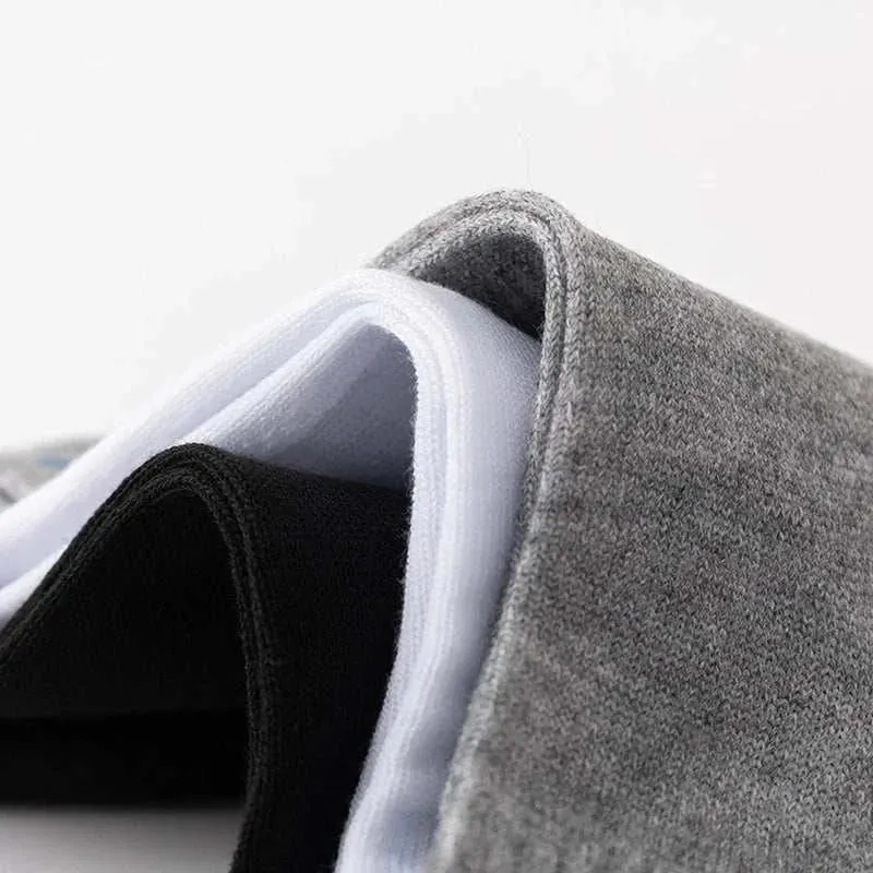 5 Pairs/Lot Men's Solid Color Socks Black White Business Casual Simple Versatile Breathable Cotton Sports Mesh Short Socks