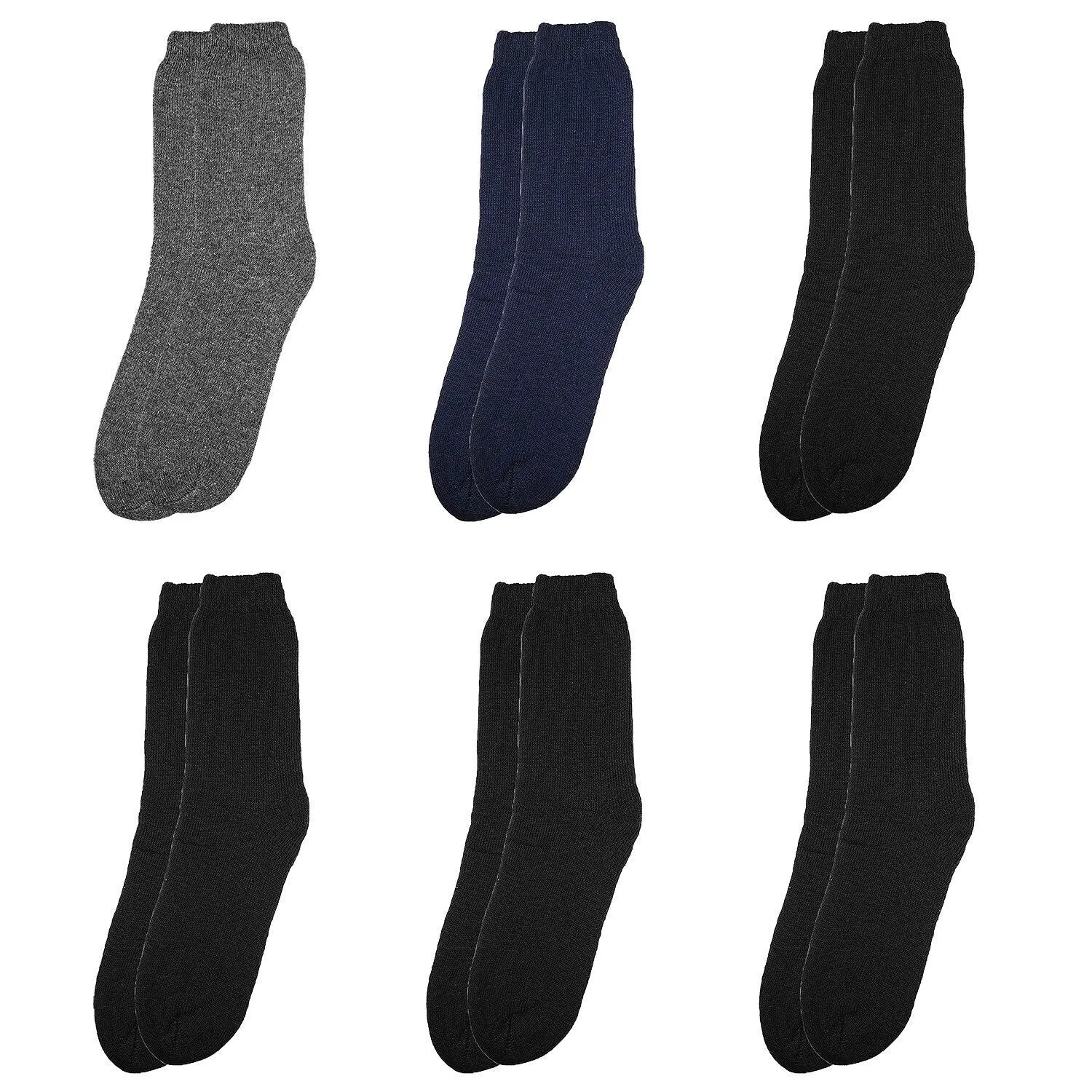 6-Pack Men's Winter Thermal Socks
