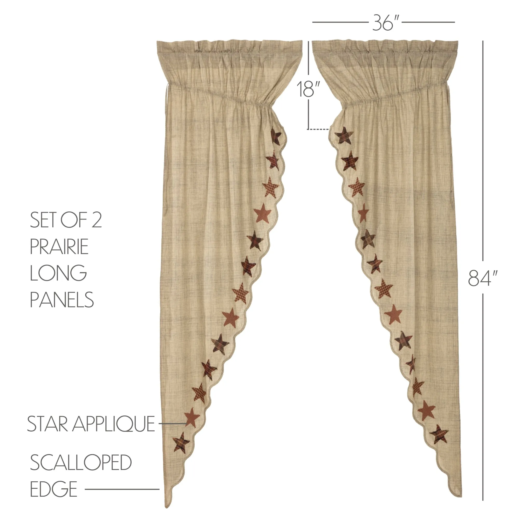 Abilene Star Prairie Panel Set of 2
