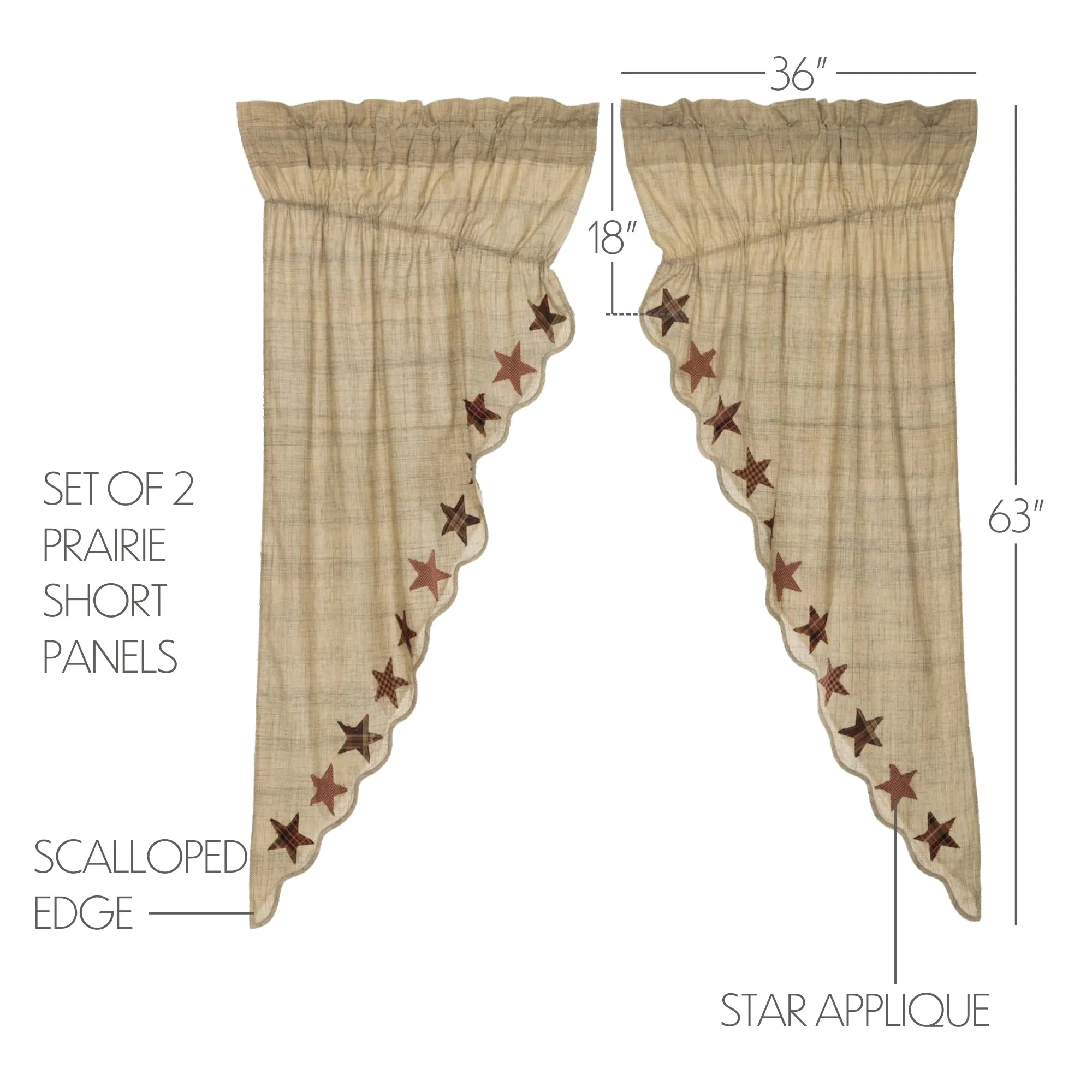 Abilene Star Prairie Panel Set of 2