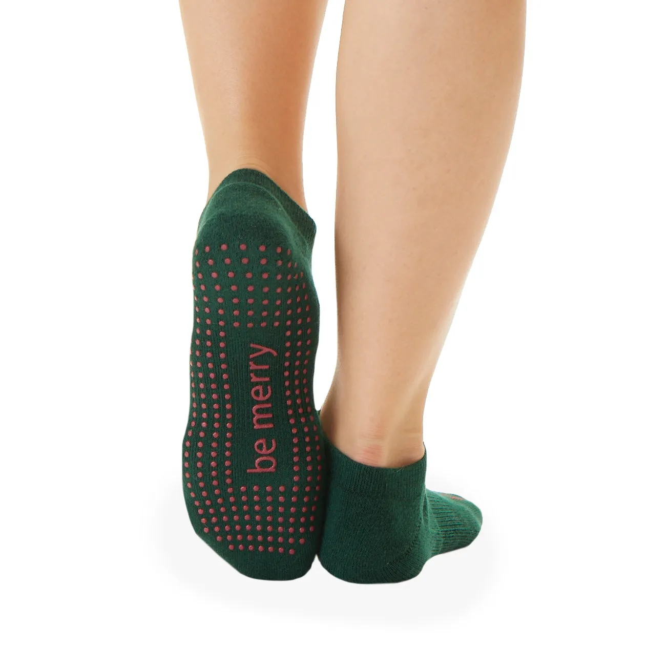 Be Merry Grip Socks (Hunter/Cranberry)