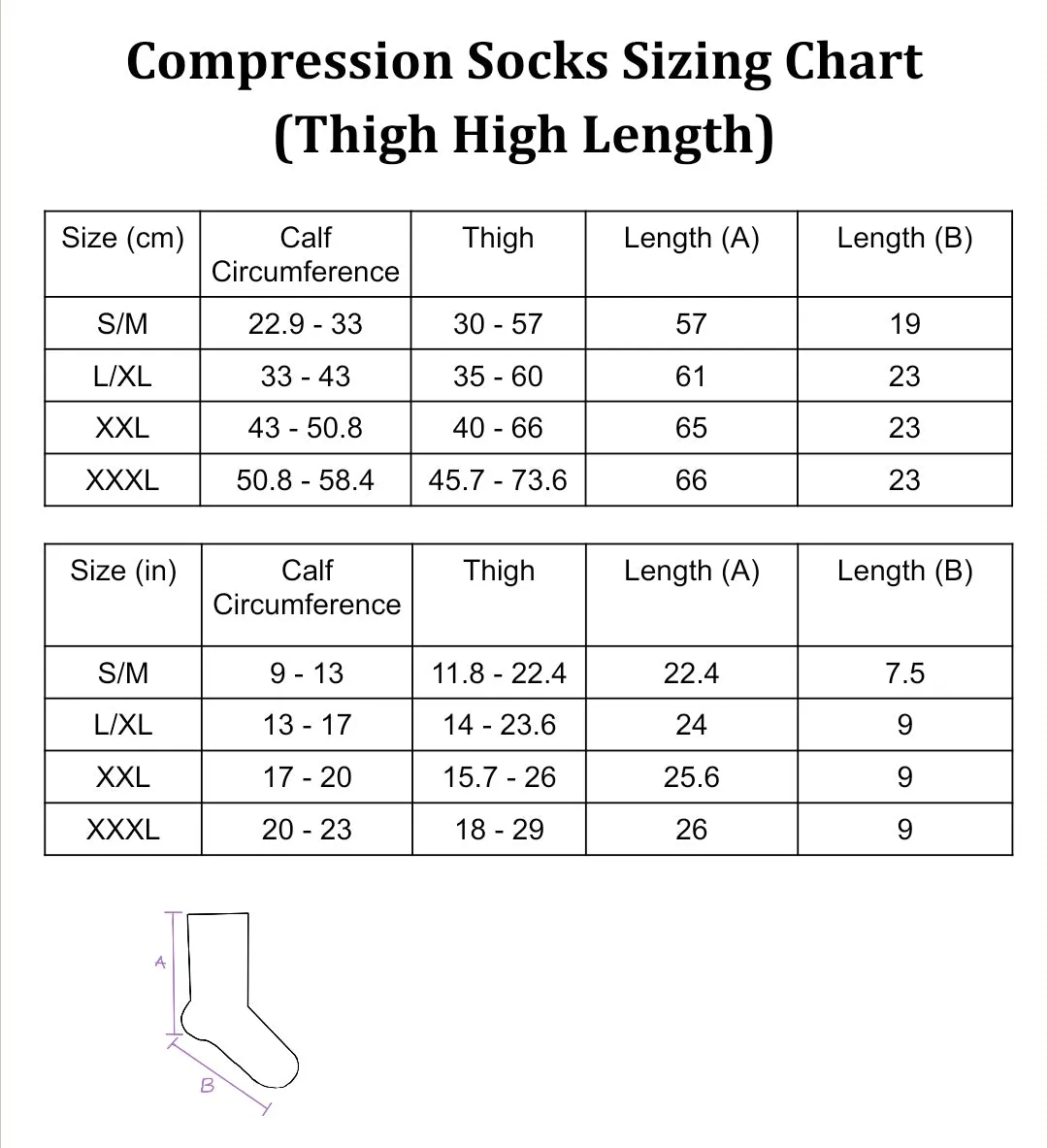 Black Striped Thigh High Compression Socks