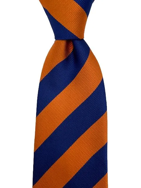 Blue and Orange Extra Long Striped Tie