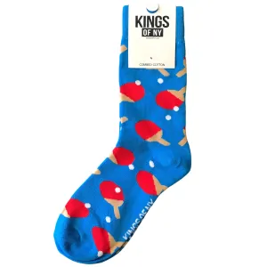 Blue Ping Pong Table Tennis Mens Socks