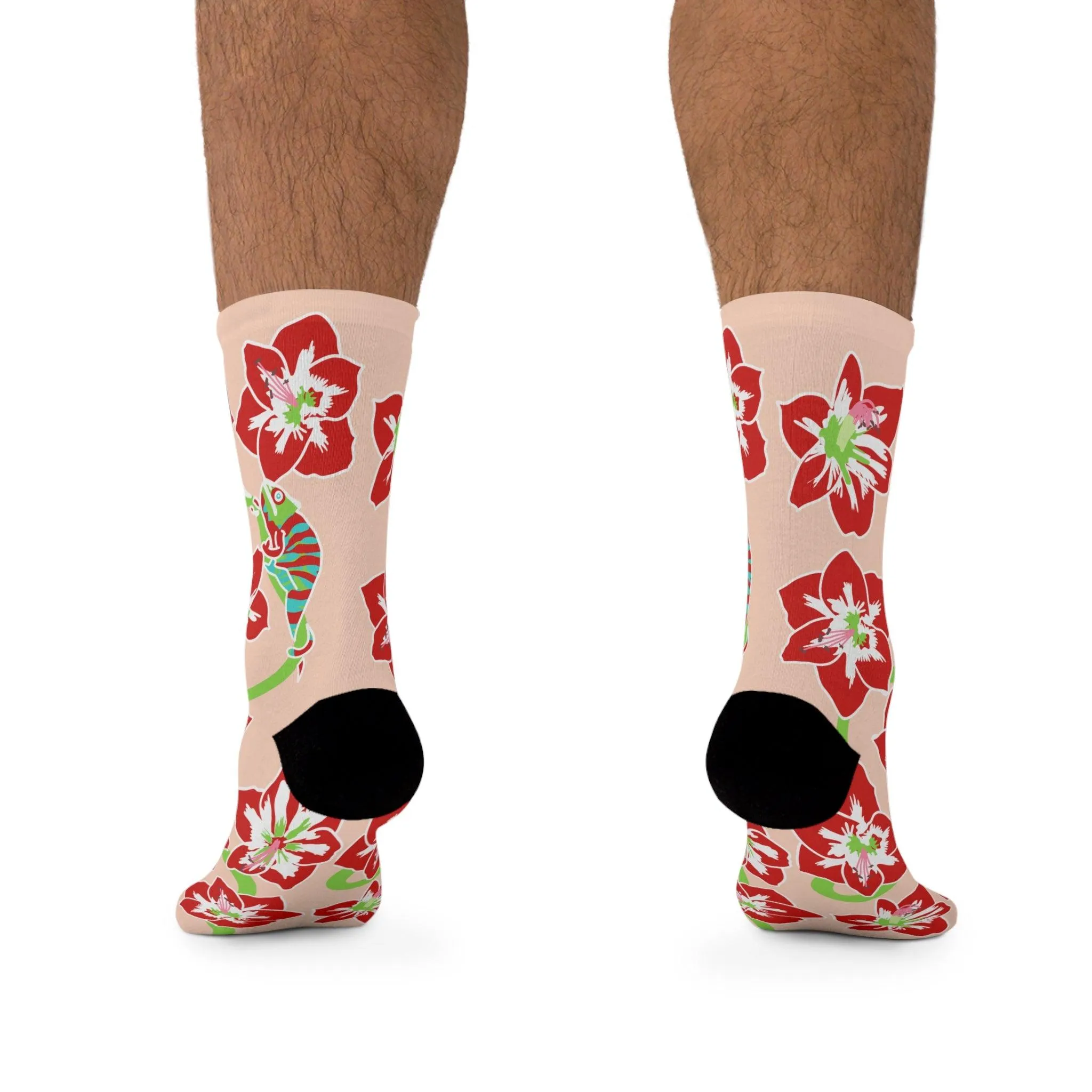 Chameleon Red Amaryllis Socks