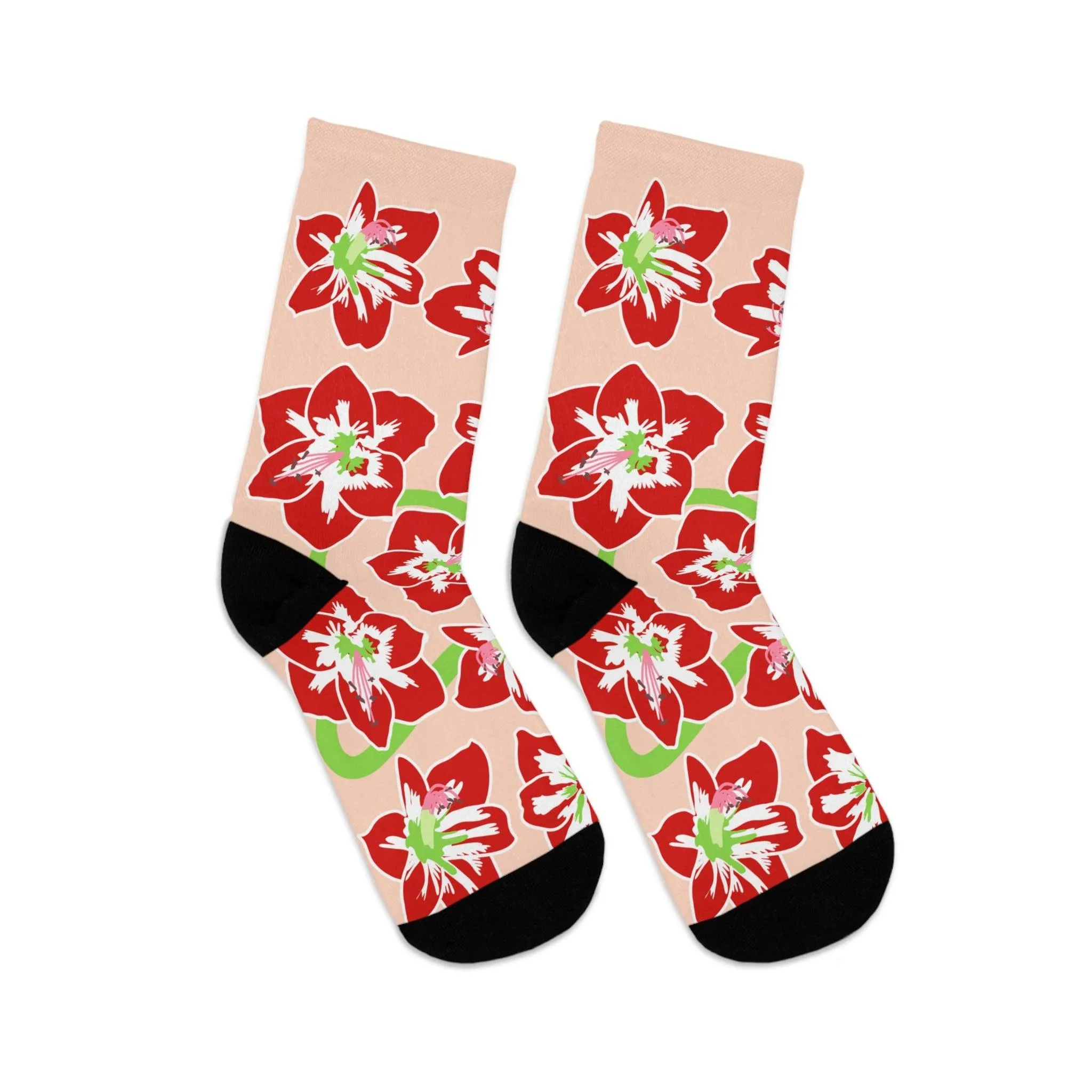 Chameleon Red Amaryllis Socks