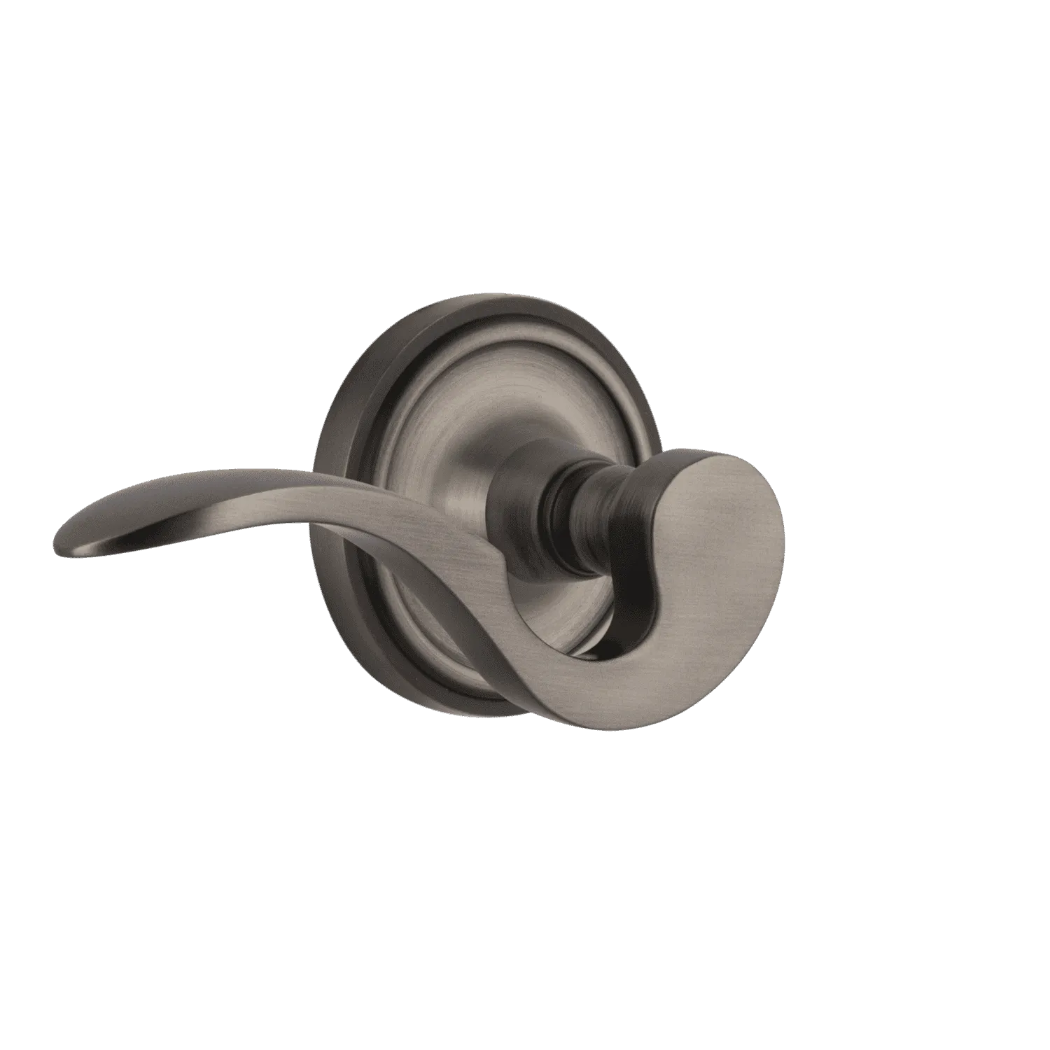 Classic Rosette with Manor Lever in Antique Pewter