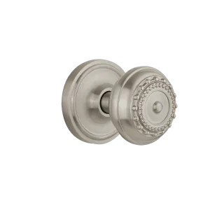 Classic Rosette with Meadows Knob in Satin Nickel