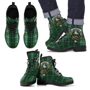 Cranston Modern Tartan Clan Badge Leather Boots