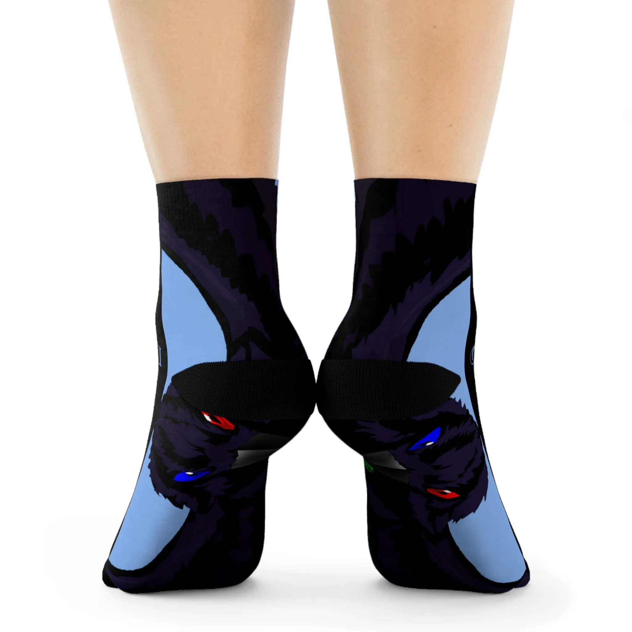 Crowgodshi First Generation Limited Edition Black Socks, CAROLINA BLUE LOGO