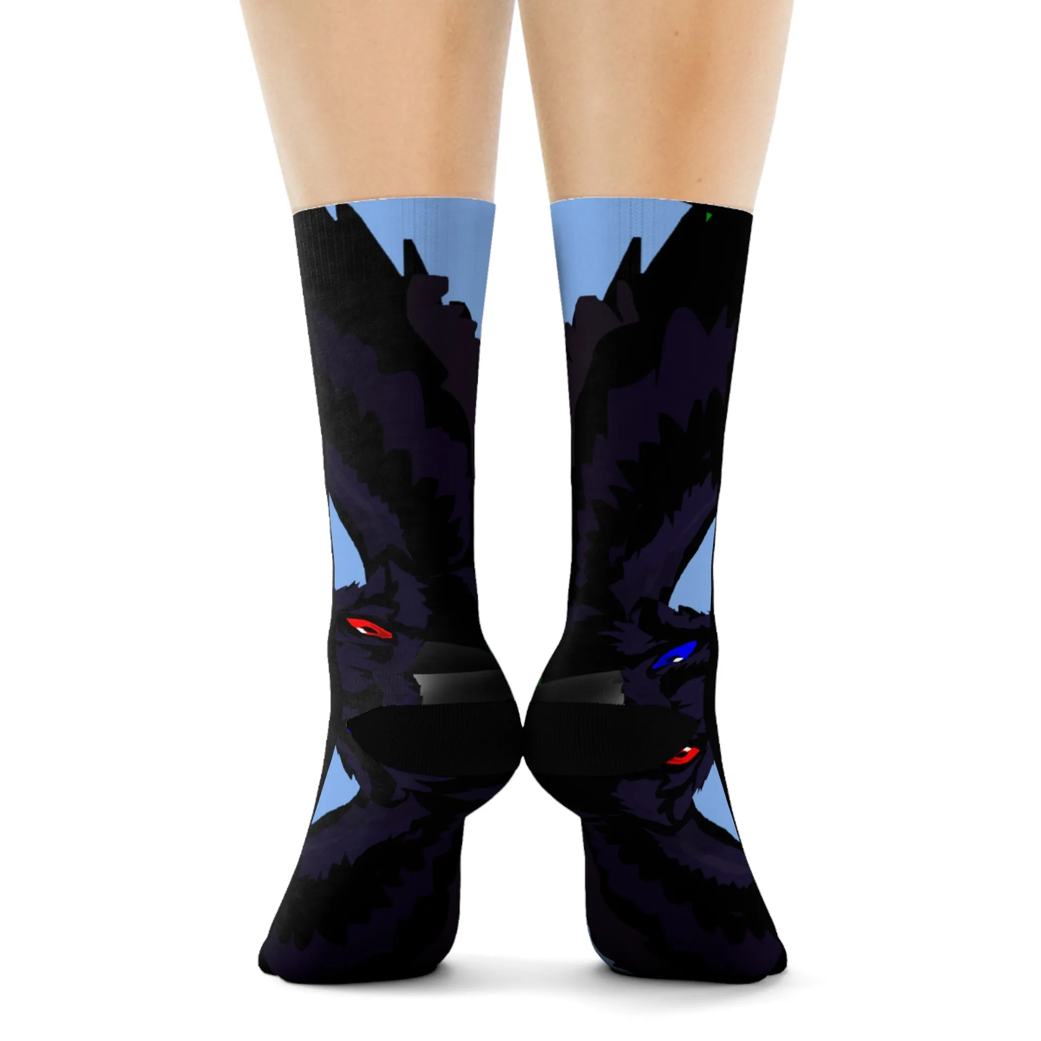 Crowgodshi First Generation Limited Edition Black Socks, CAROLINA BLUE LOGO