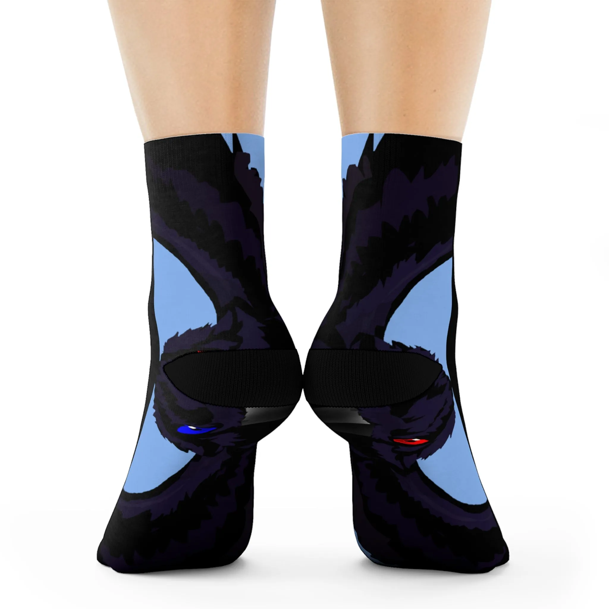 Crowgodshi First Generation Limited Edition Black Socks, CAROLINA BLUE LOGO
