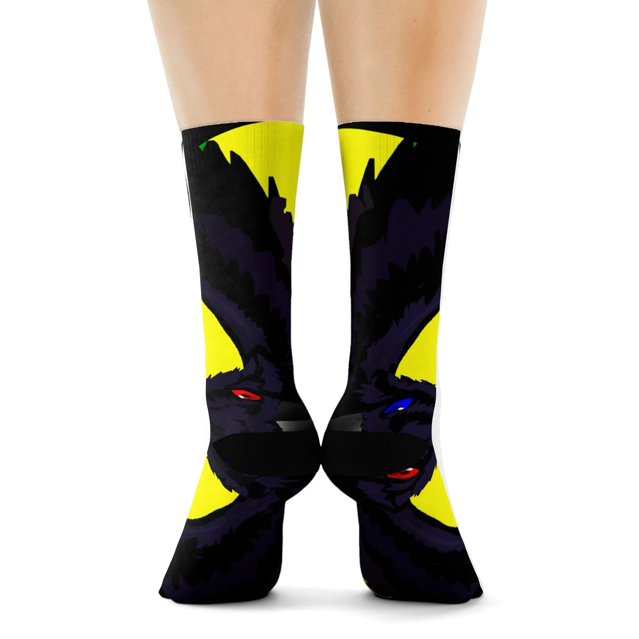 Crowgodshi First Generation Limited Edition White Socks, YELLOW LOGO