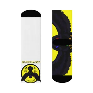 Crowgodshi First Generation Limited Edition White Socks, YELLOW LOGO