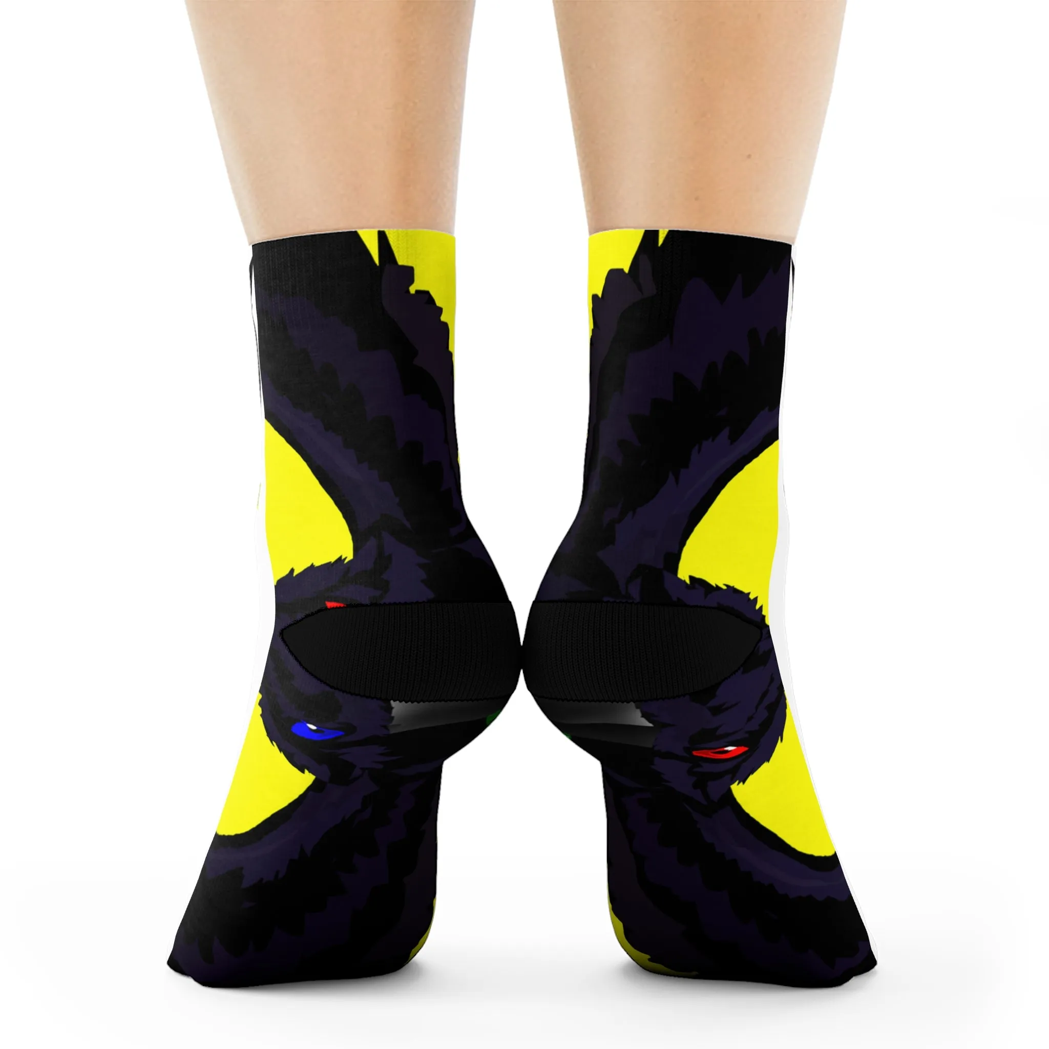 Crowgodshi First Generation Limited Edition White Socks, YELLOW LOGO