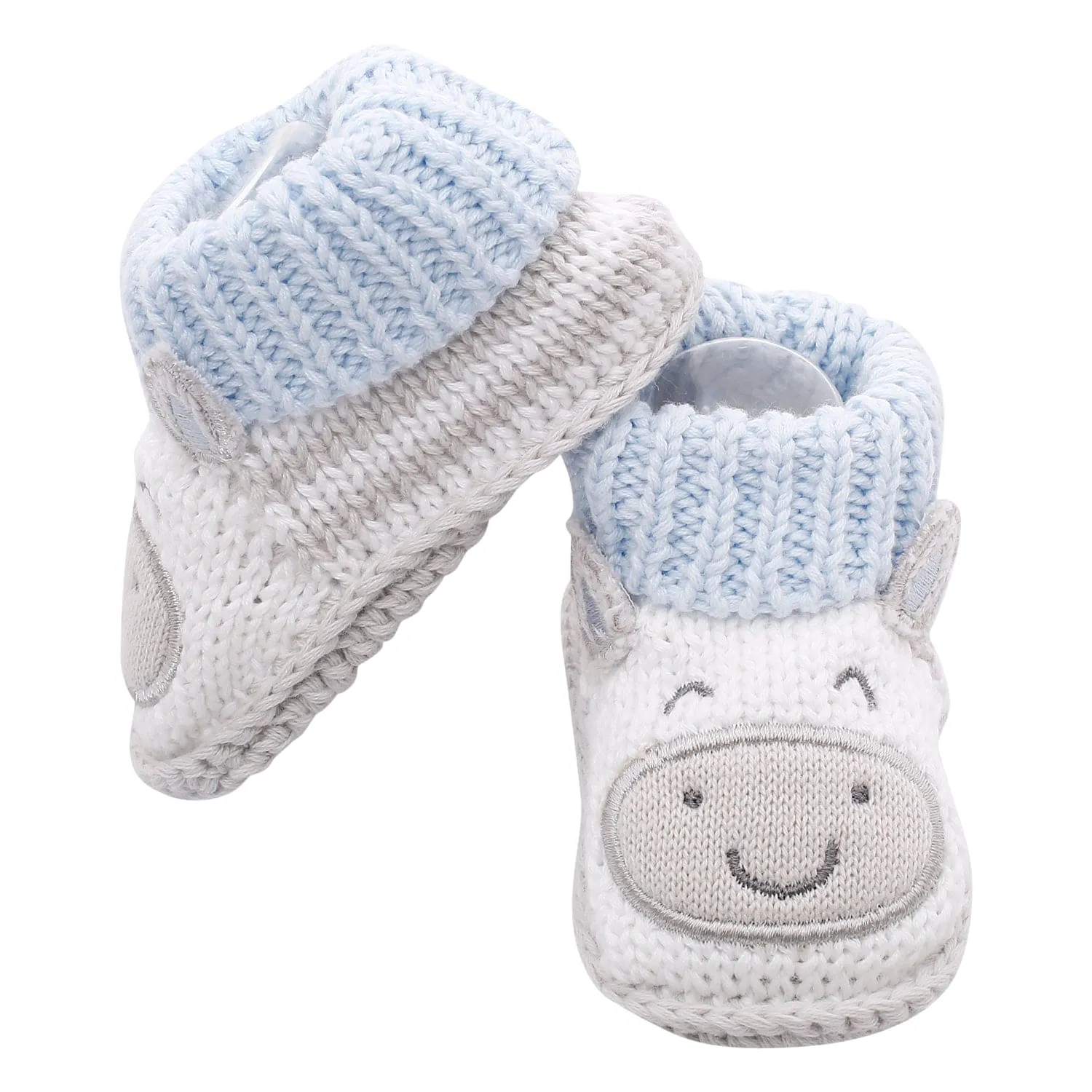 Cute Blue And Grey Socks Booties