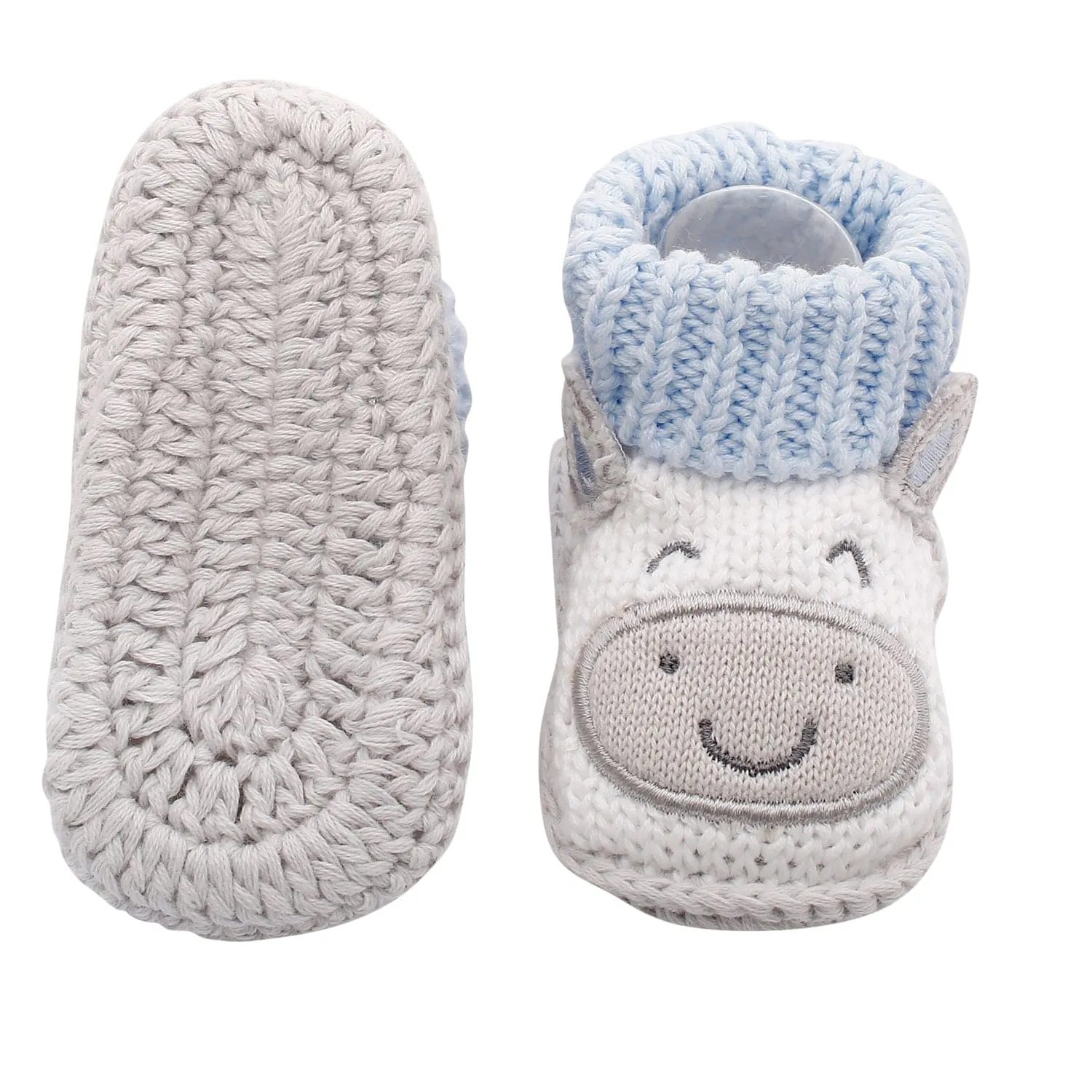 Cute Blue And Grey Socks Booties