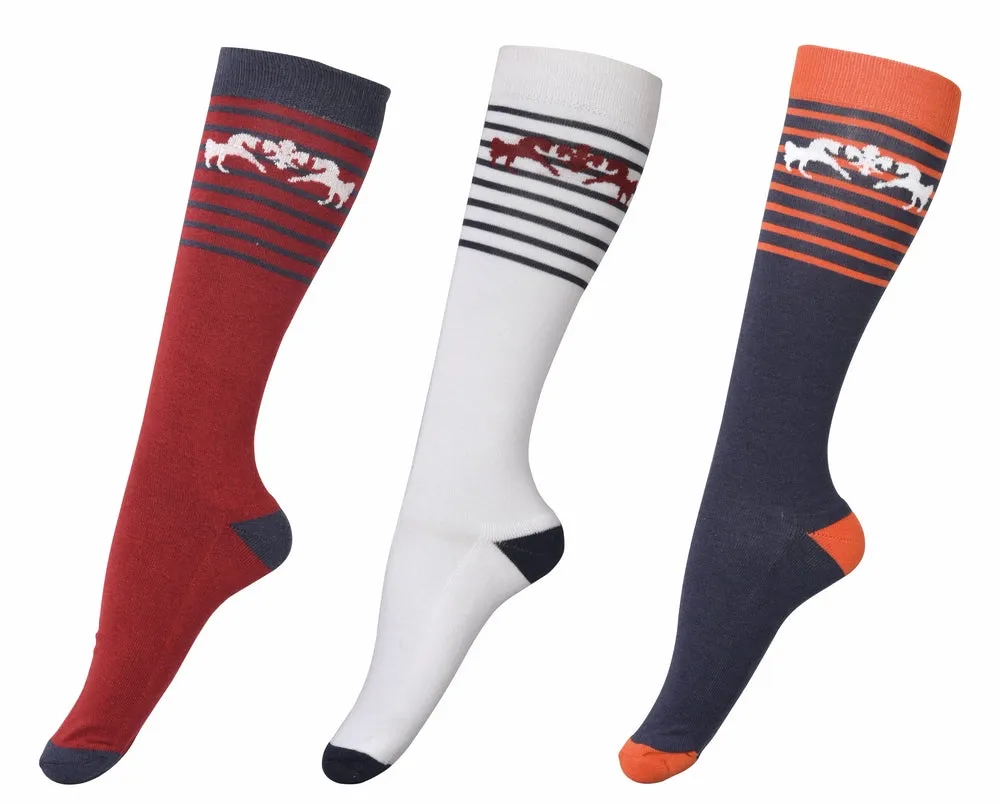 Equine Couture Sam Unisex Knee Hi Socks - 3 Pack
