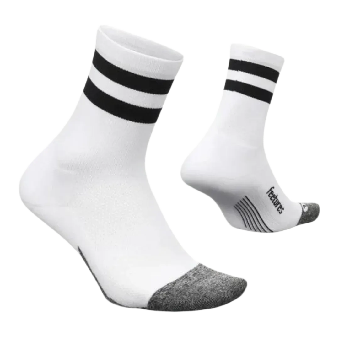 Feetures - Elite Light Cushion Mini-Crew - White High Top Stripe (US 12.5-15.5)