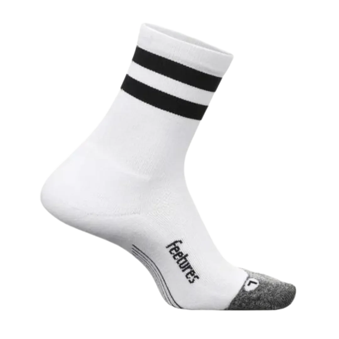 Feetures - Elite Light Cushion Mini-Crew - White High Top Stripe (US 12.5-15.5)