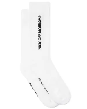 FO Mondays Sports Socks White (3 PAIR PACK)
