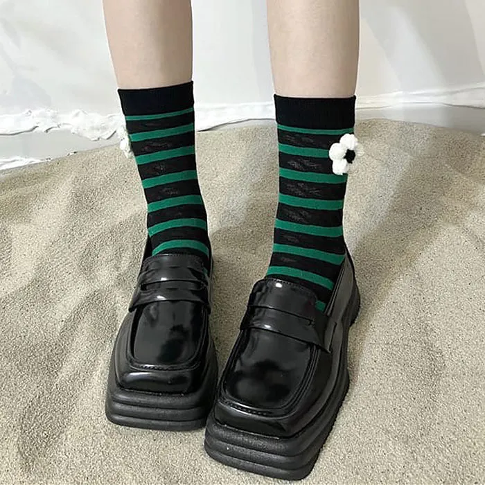 Grunge Aesthetic Flower Socks