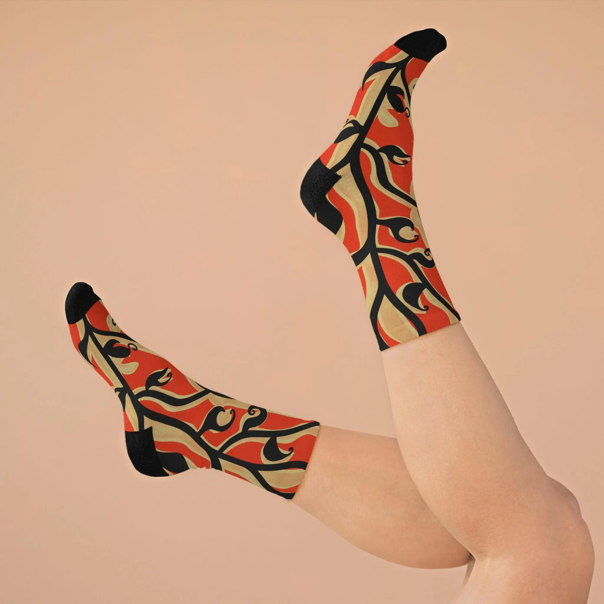 Havana Red Printed Socks