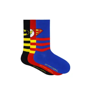 Justice League By Balenzia Crew Socks for Kids (Pack of 3 Pairs/1U)