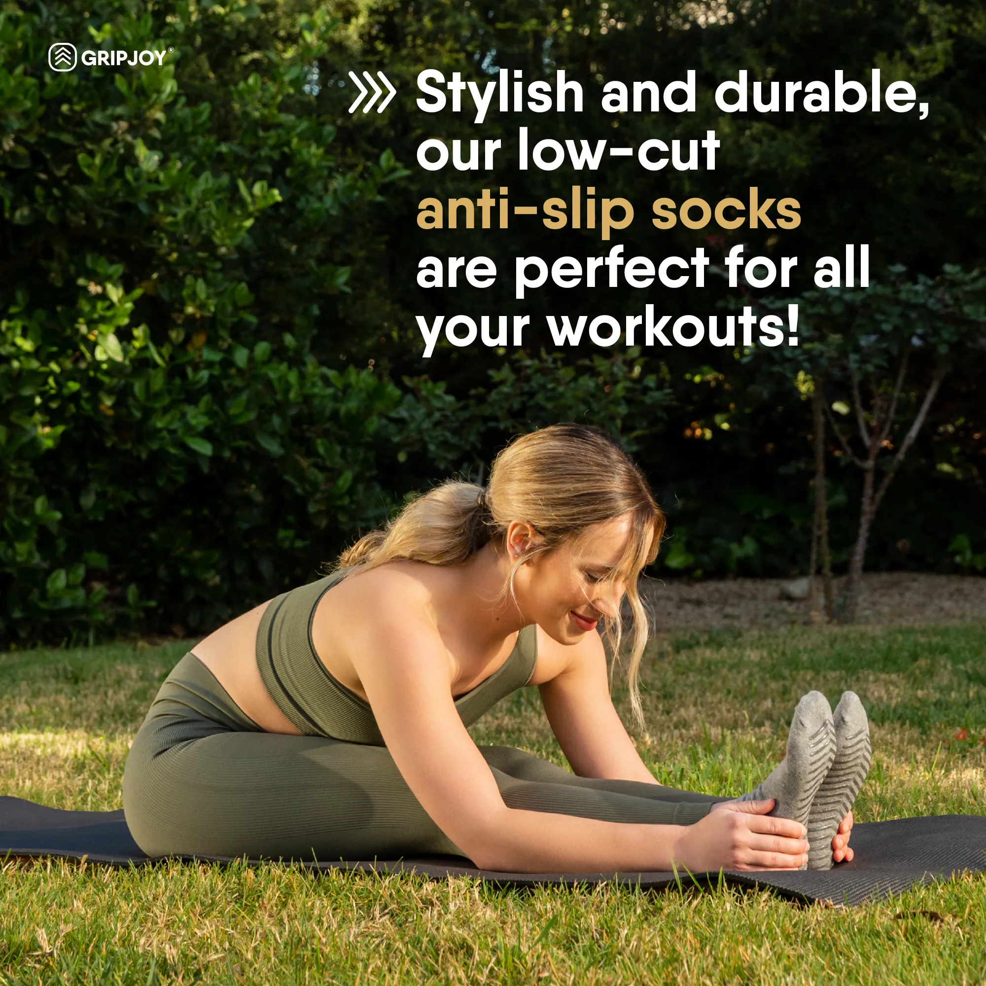 Light Grey Women's Low Cut Ankle Non Skid Socks - 3 pairs