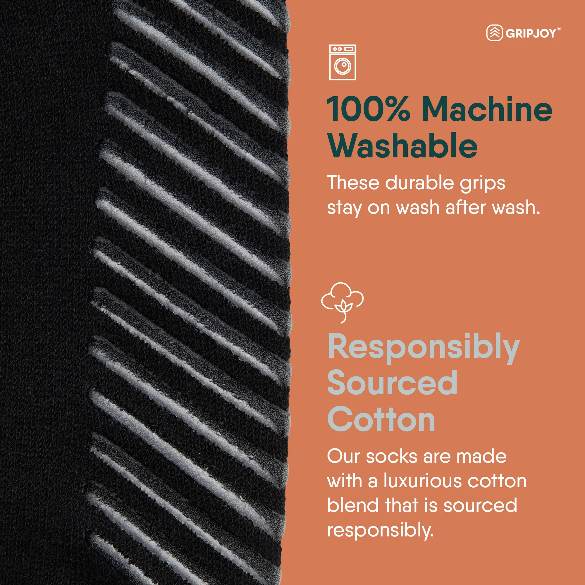 Men's Black Original Crew Non-Slip Socks - 3 pairs