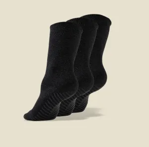Men's Black Original Crew Non-Slip Socks - 3 pairs