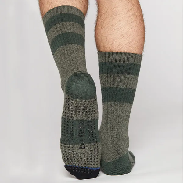 Mens Crew Be Bold Grip Socks (Forest)