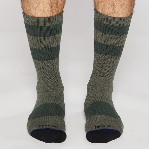 Mens Crew Be Bold Grip Socks (Forest)