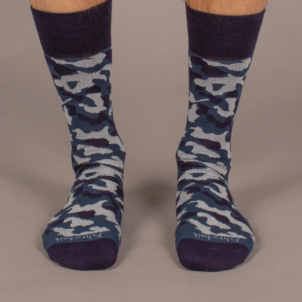 Men's Sock | Blue Camouflage