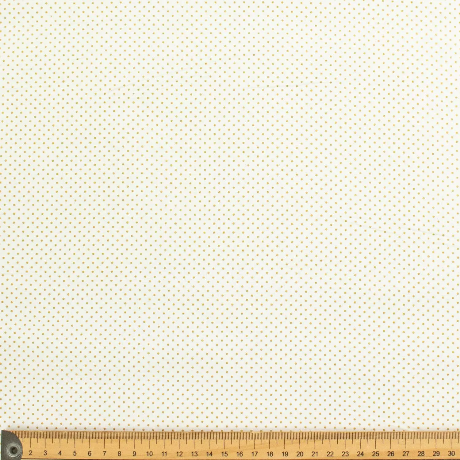 Metallic Gold Foil Dots on White Christmas Cotton Prints