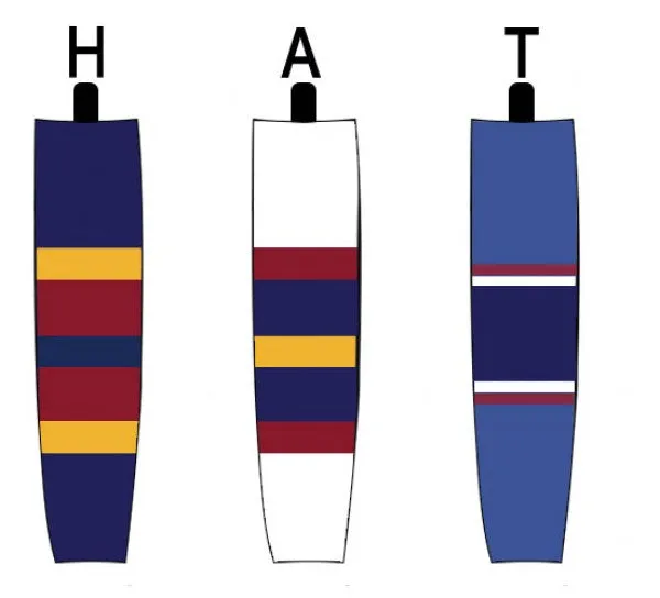 Modelline 1999-2011 Atlanta Thrashers Third Airforce Blue Sublimated Mesh Ice Hockey Socks