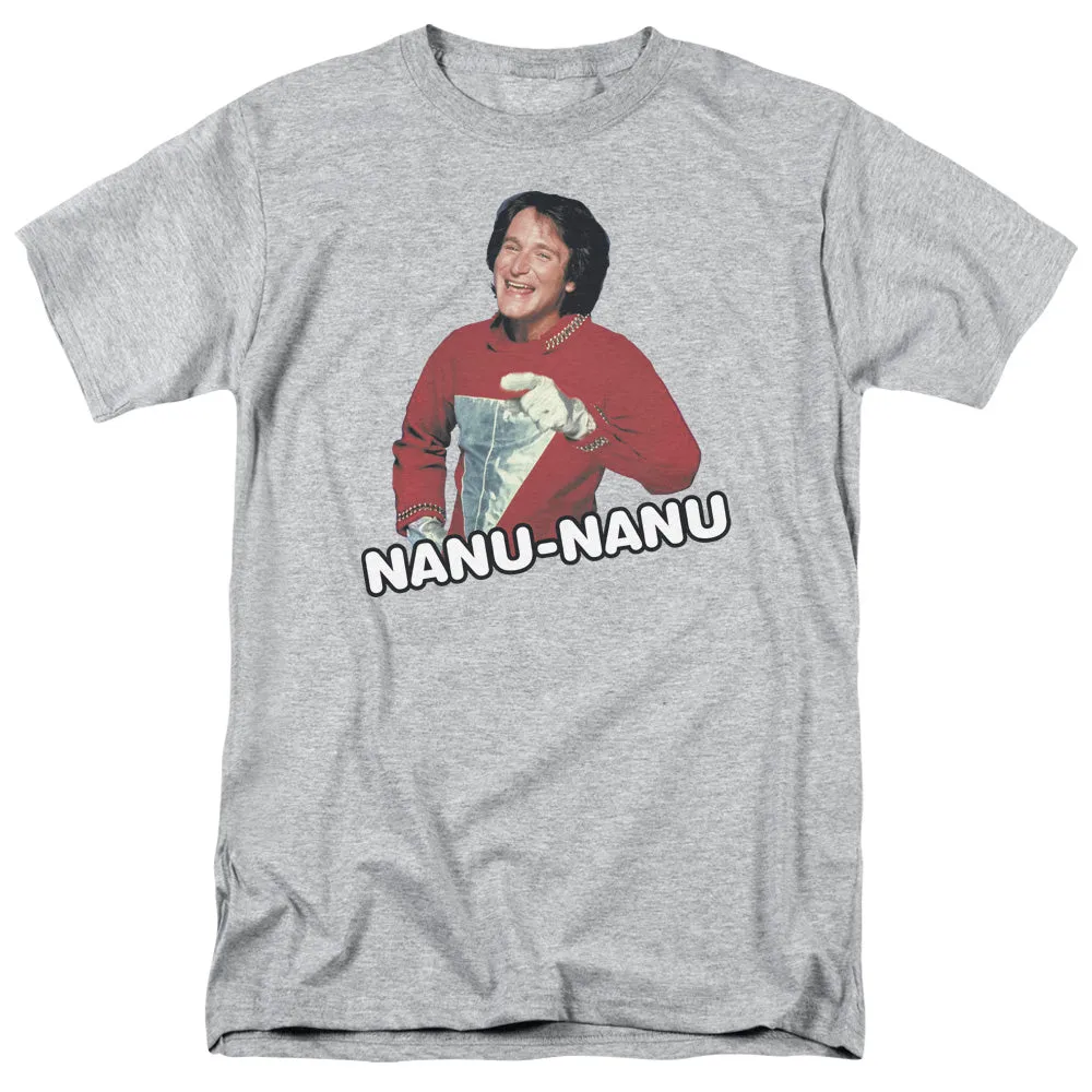 Mork & Mindy Catchphrase Mens T Shirt Athletic Heather