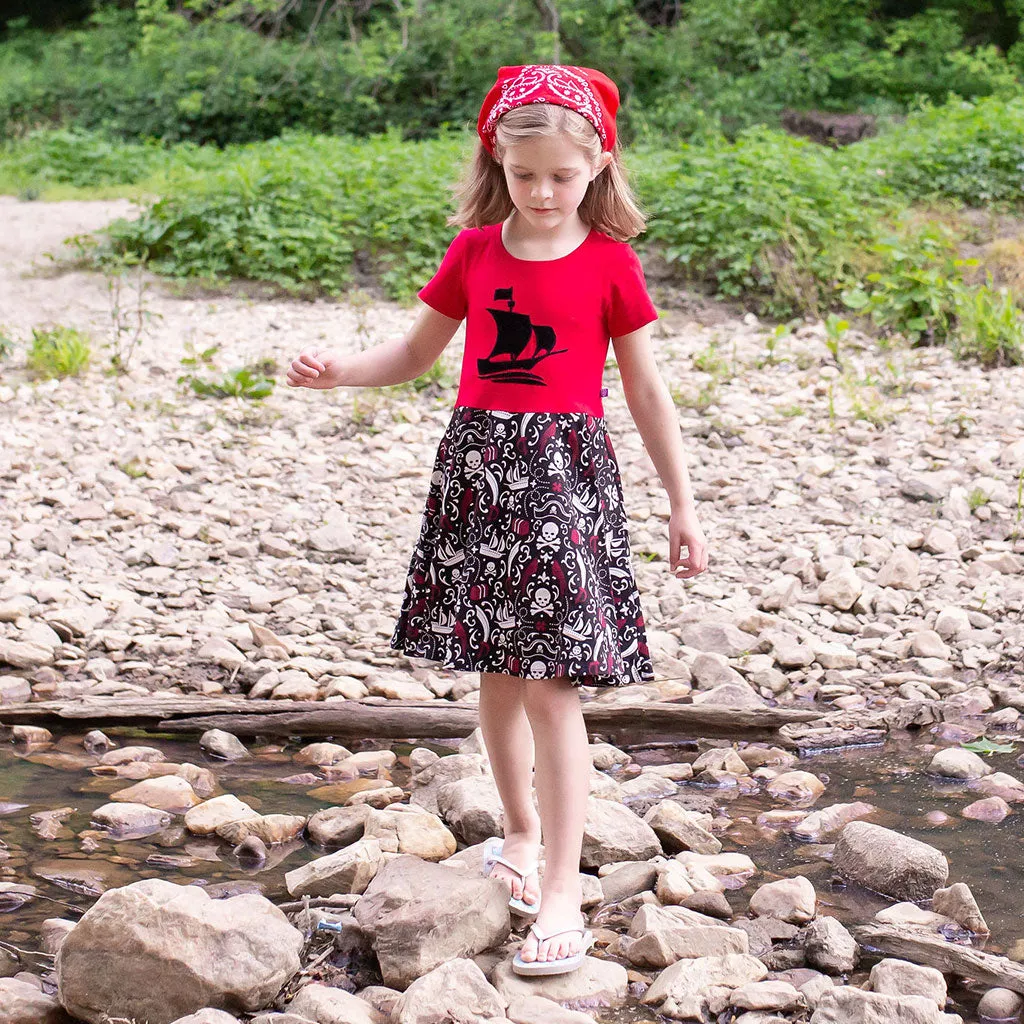 Pirates Short Sleeve Super Twirler Play Dress with Pockets