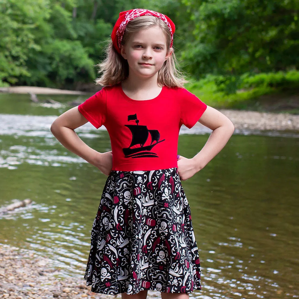 Pirates Short Sleeve Super Twirler Play Dress with Pockets