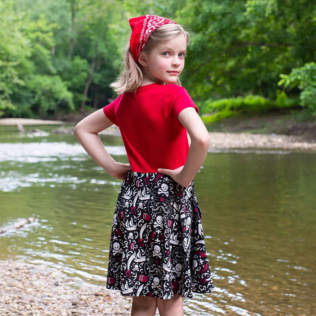 Pirates Short Sleeve Super Twirler Play Dress with Pockets